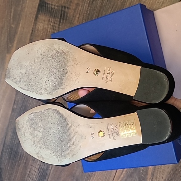 Stuart Weitzman Aletha 50 Block Heel Black Sandals, 5.5 - Picture 4 of 4